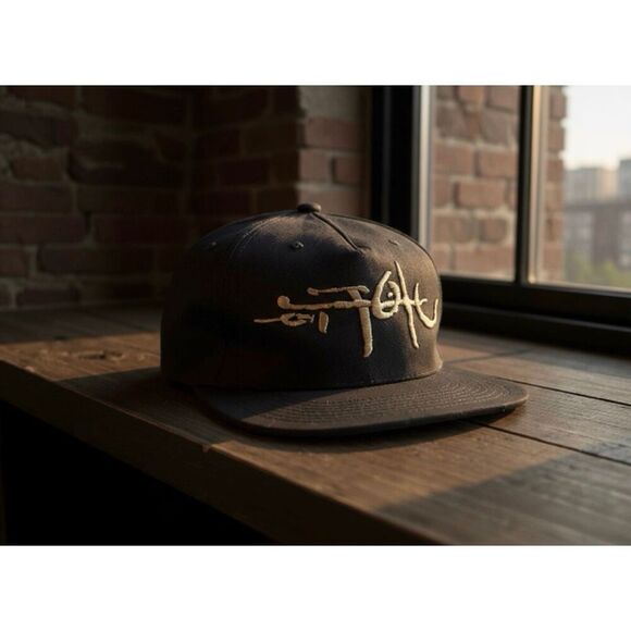 Travis Scott Utopia Logo A4 Hat Snapback Black Gold embroidered #Streetwear 2023 - Picture 1 of 5